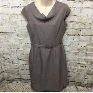 🌻 Theme Belted Cowl Neck Sheath Dress